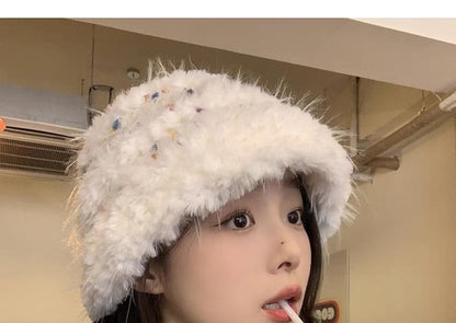 Bucket Hat Fluffy Knit