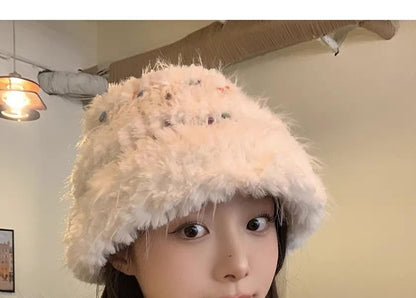 Bucket Hat Fluffy Knit
