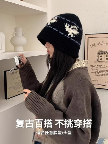 Patterned Hat Knit Cloche