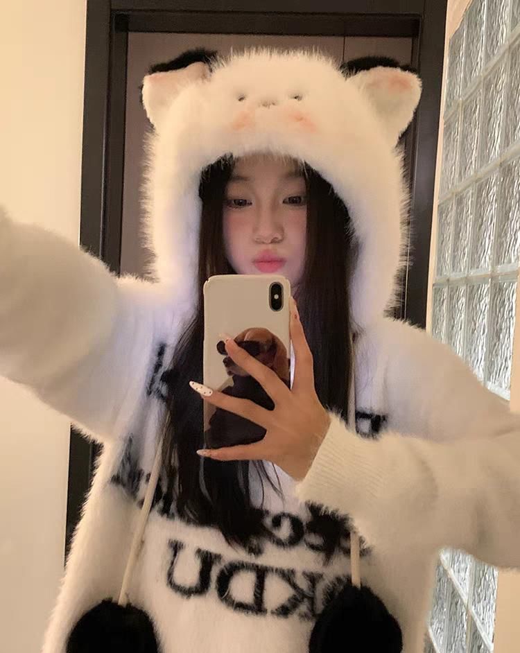 Hat Cat Fluffy Trapper