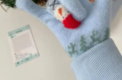 Gloves Print Snowman