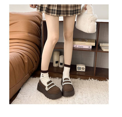 Platform Embroidered Loafers Trim