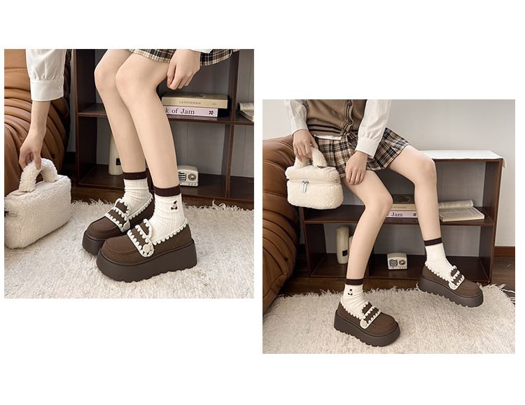 Platform Embroidered Loafers Trim