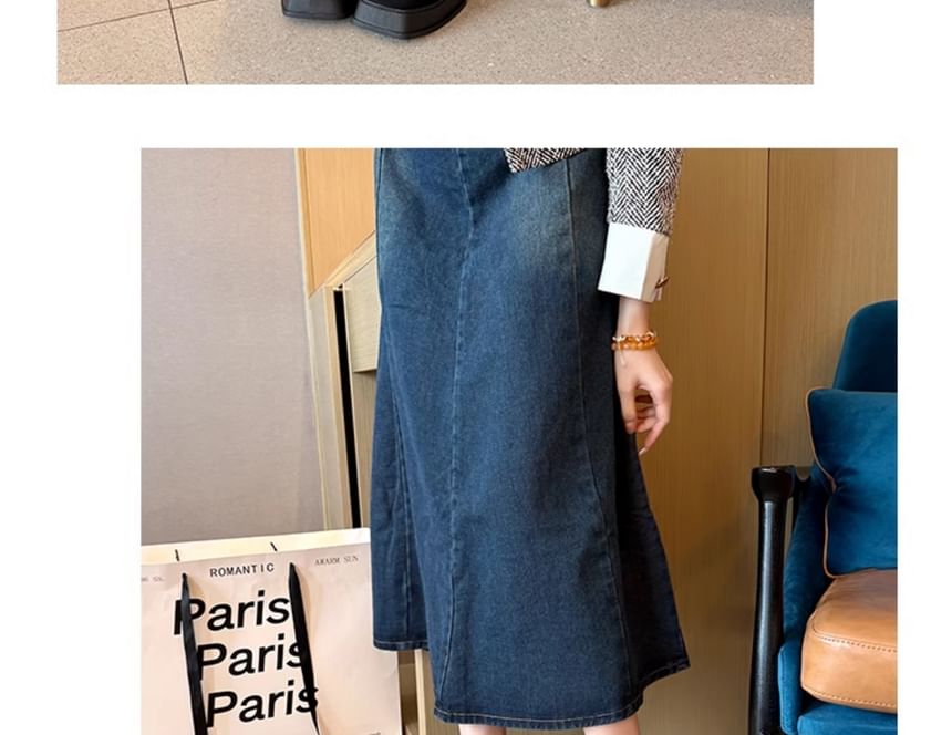 Heel Shoes Platform Mary Jane Square-Toe Chunky