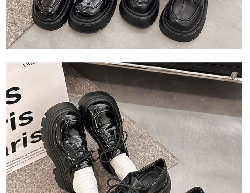 Platform Heel Chunky Shoes Lace-Up