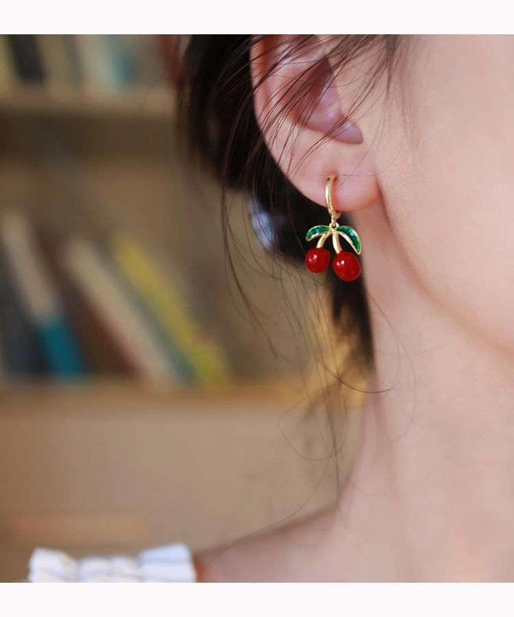 Earring / Clip-On Cherry Drop