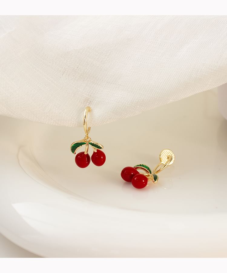 Earring / Clip-On Cherry Drop