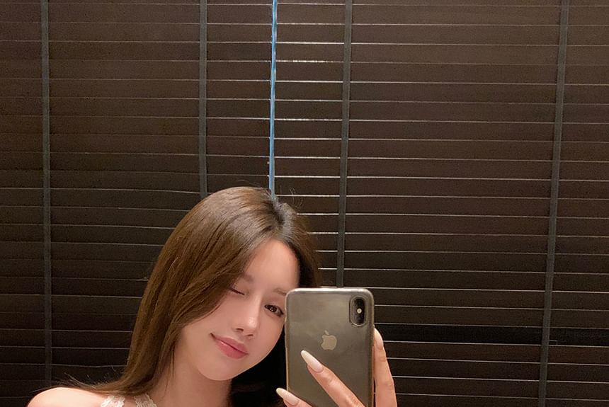 Asymmetrical Lace Crop Top Sleeveless