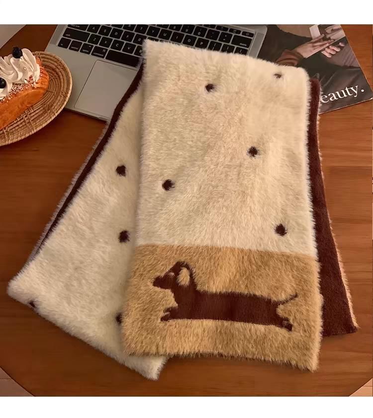 Dog Scarf Knit Patterned Dotted