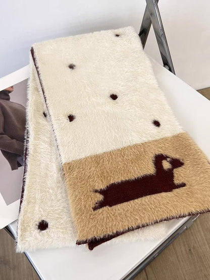 Dog Scarf Knit Patterned Dotted