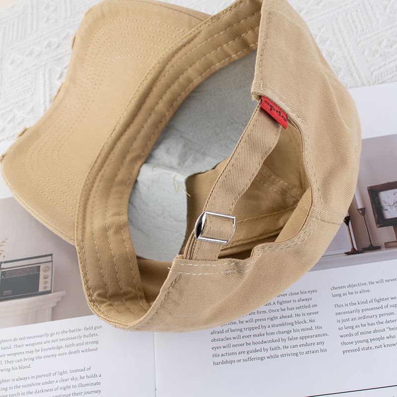 Distressed Baseball Cap Letter Embroidered