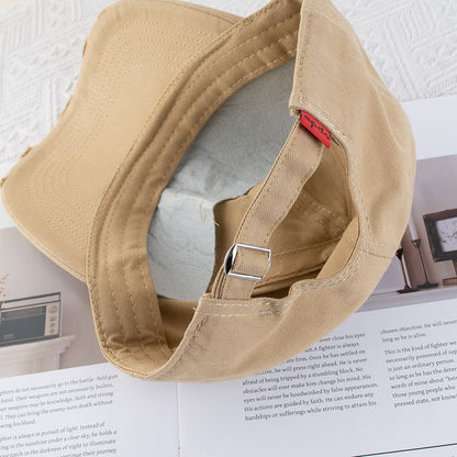 Distressed Baseball Cap Letter Embroidered