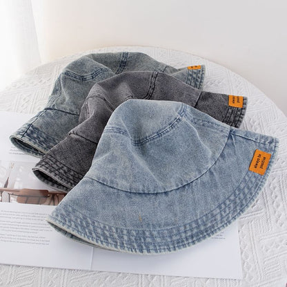 Bucket Denim Applique Hat
