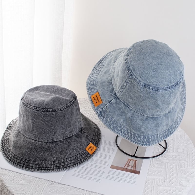 Bucket Denim Applique Hat