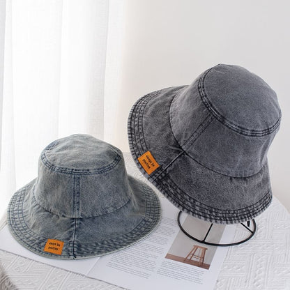 Bucket Denim Applique Hat