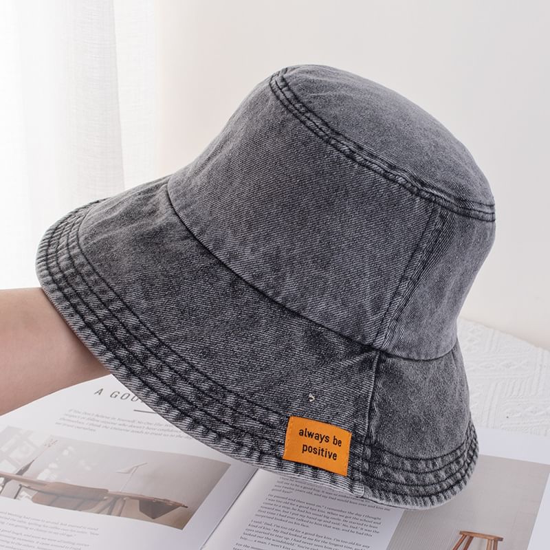Bucket Denim Applique Hat