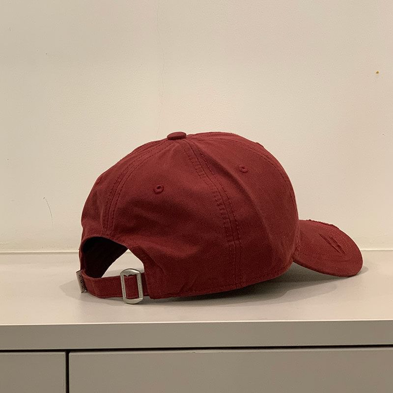 Embroidered Distressed Letter Cap