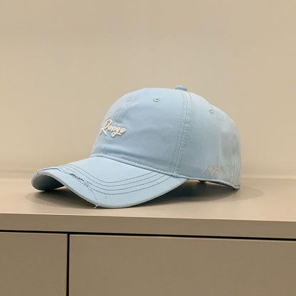 Embroidered Distressed Letter Cap