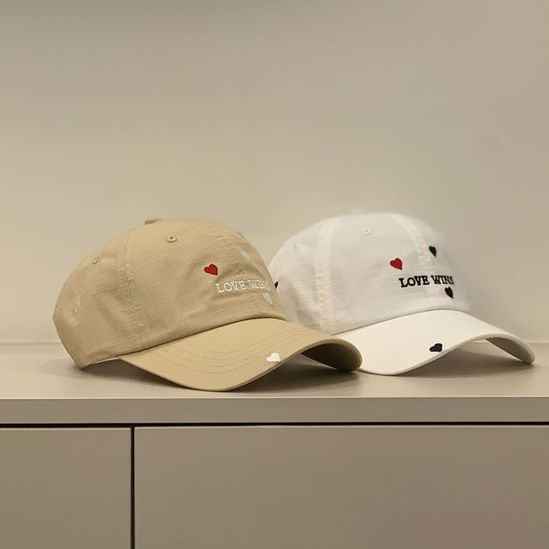 Embroidered Heart Cap
