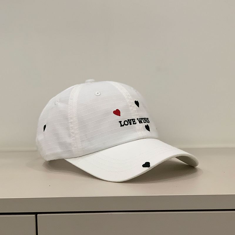Embroidered Heart Cap