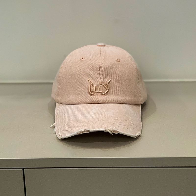 Embroidered Cap Distressed Letter