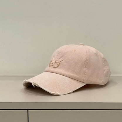 Embroidered Cap Distressed Letter