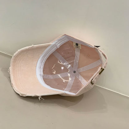 Embroidered Cap Distressed Letter