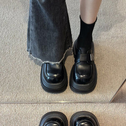 Leather Metal Adhesive Faux Accent Shoes Platform Strap