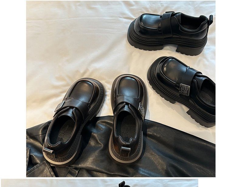 Leather Metal Adhesive Faux Accent Shoes Platform Strap