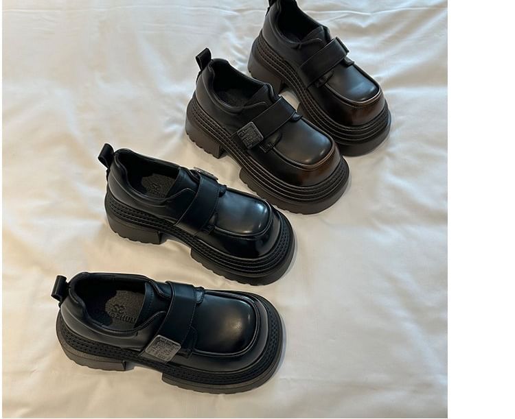 Leather Metal Adhesive Faux Accent Shoes Platform Strap