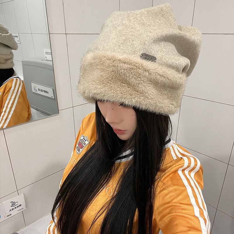 Panel Beanie Fluffy Plain