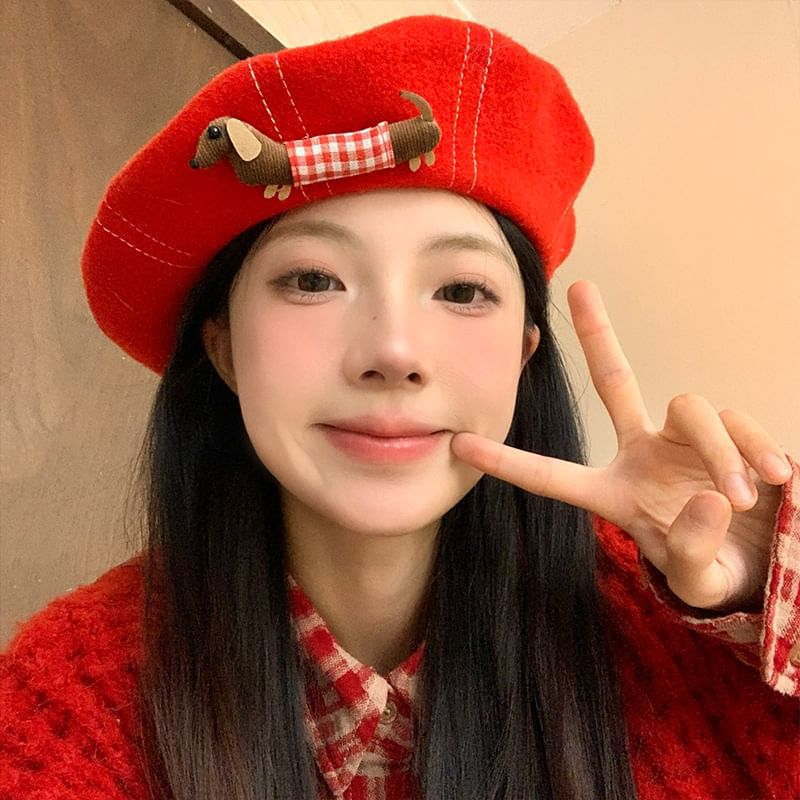 Beret Dog Stitched Contrast