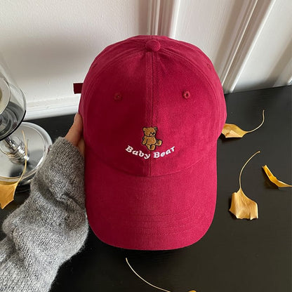 Embroidered Cap Baseball Bear