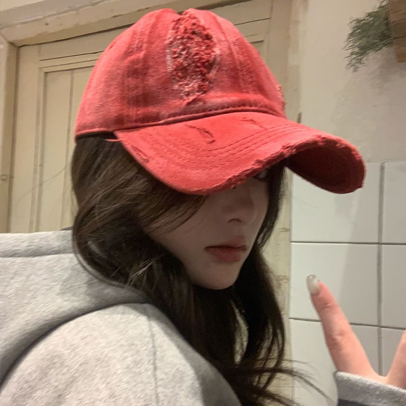 Plain Baseball Cap Distressed