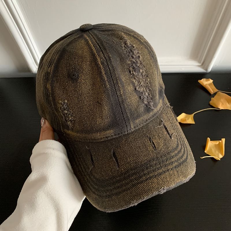 Plain Baseball Cap Distressed