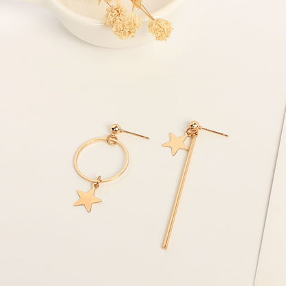 Star Earring Dangle Asymmetrical