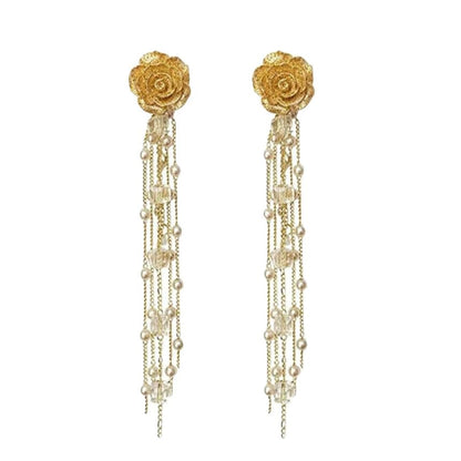 Earring Flower Pearl Faux Stud