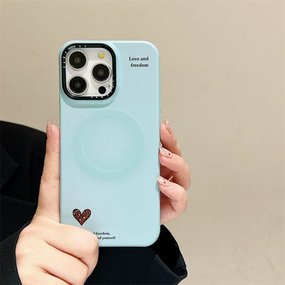 Leopard Print Heart Magnetic (Compatible with MagSafe) Phone Case / Tassel Charm / Set