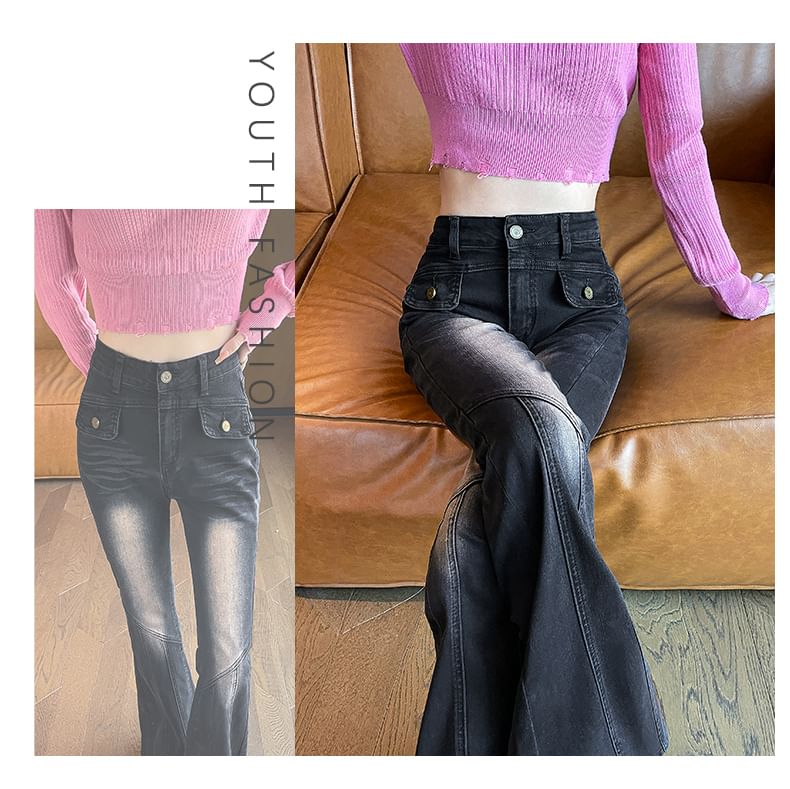 Washed Rise Designs) (Various Jeans High Flared