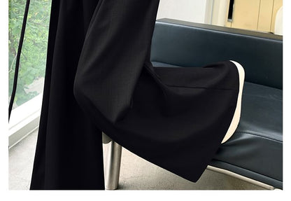 Rise High Designs) Leg Pants Plain Wide (Various