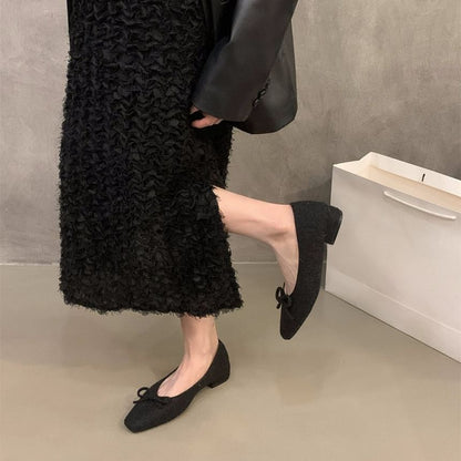Toe Flats Bow Square