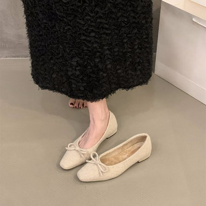 Toe Flats Bow Square
