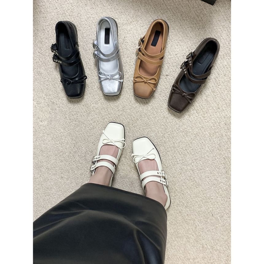 Mary Bow Shoes Square Jane Toe