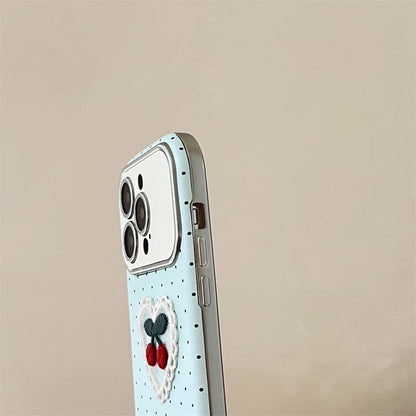 Case Embroidered Cherry Phone