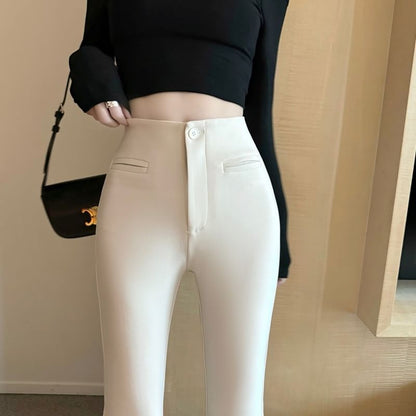 Bootcut Plain Rise Pants High