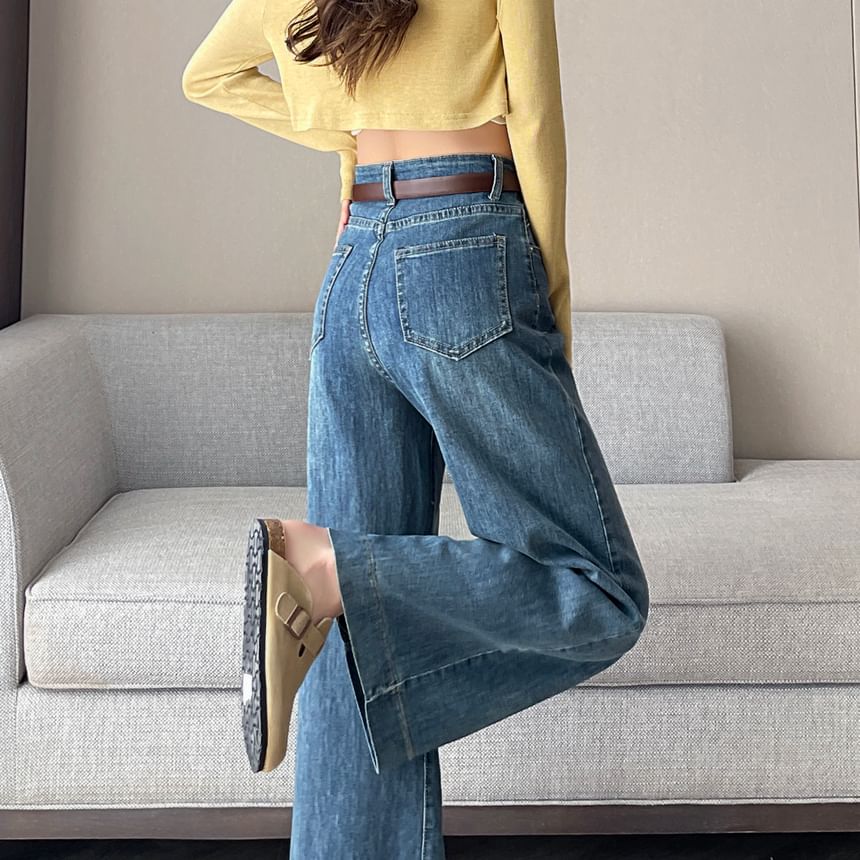 Cropped Washed Waist (Various High Jeans Wide Leg Designs)