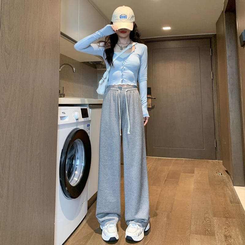 Leg Designs) (Various Wide Plain High Rise Pants