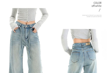 Jeans Mid Washed Rise (Various Wide Leg Designs)
