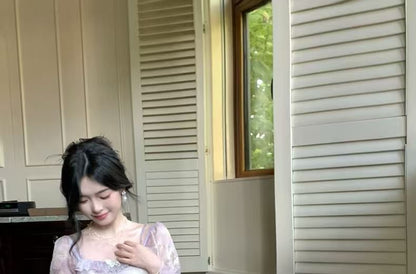 Butterfly Tie Maxi Long-Sleeve Dye Ruffle Dress Accent Shoulder A-Line Trim Cold