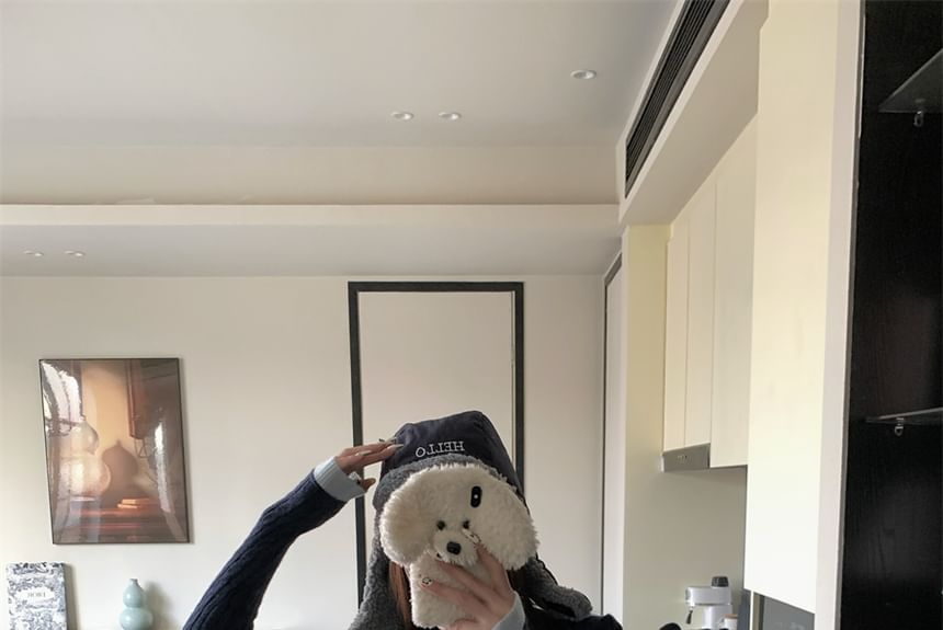 Two-Piece Sweater Cable-Knit Tone Cropped Mock Two Collar